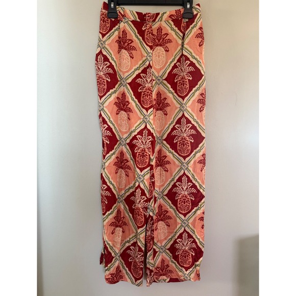 FARM Rio Red and Cream Wide Leg Pants - Picture 2 of 7